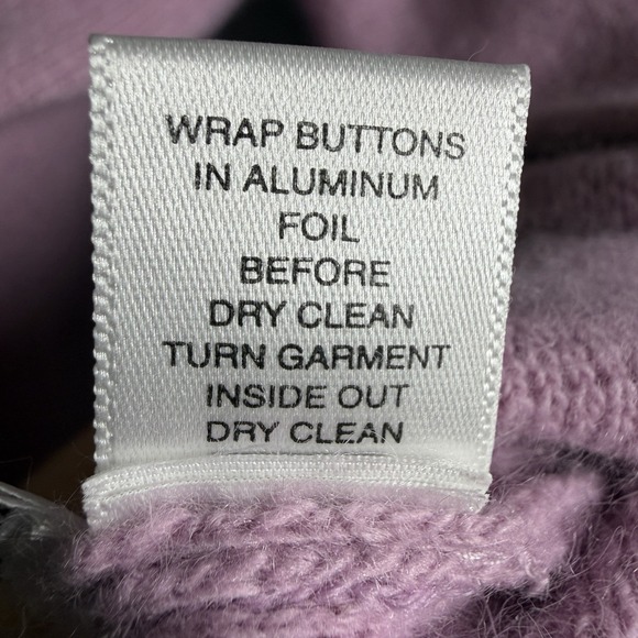 Ann Taylor Womens Petites XS Lavender Angora Wool Knit Blazer Cardigan Coquette - Picture 12 of 12